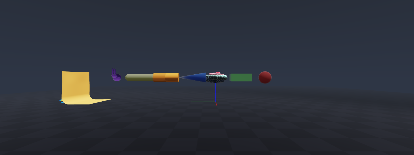 NovaPhy ViewerGL rendering the current viewer API showcase: cloth, mesh, capsules, primitives, lines, and Gaussian splats.